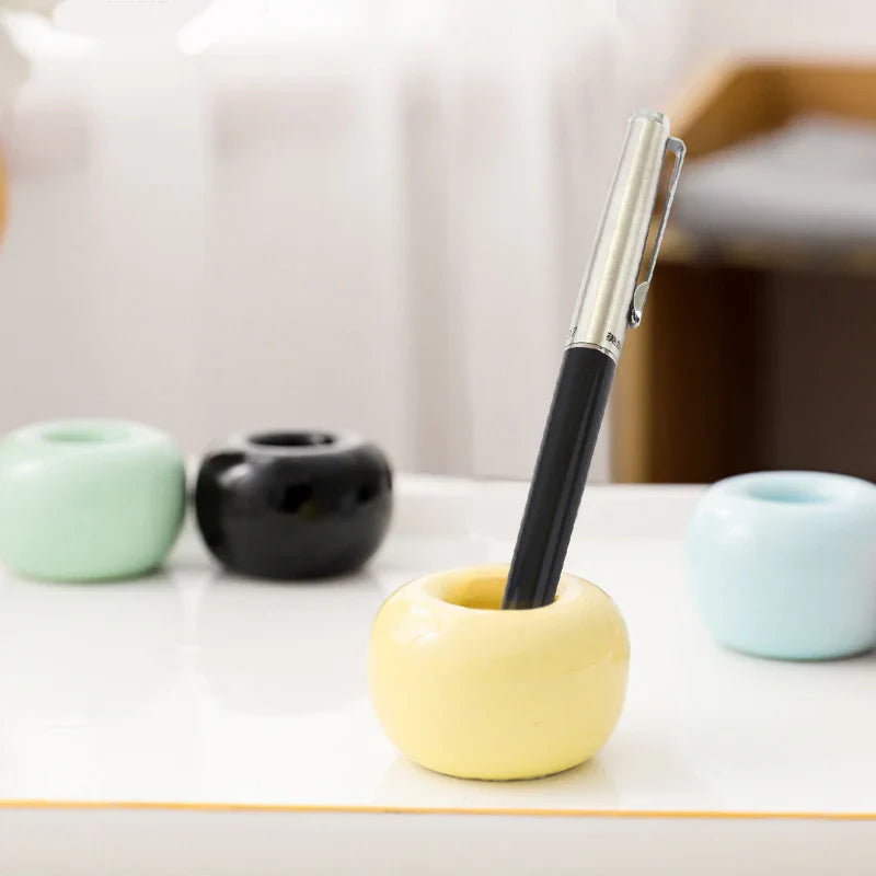 Creative Ceramic Pen Holder — Minimalist Desktop Organizer for Pens, Brushes & Office or Home Decor
