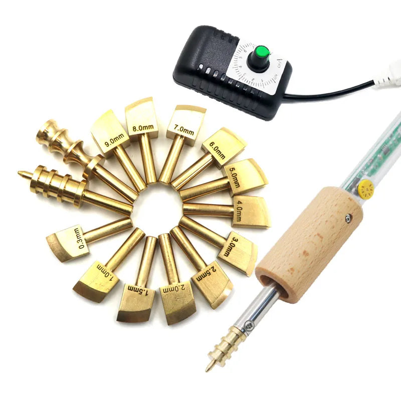 Brass Leather Edge Creaser Set – Soldering Iron Tips & Edging Tools for DIY Leather Craft Polishing & Sealing