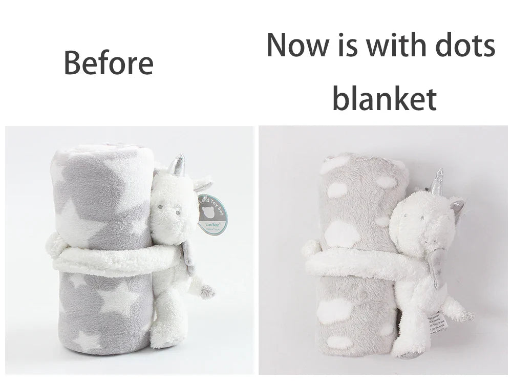 2-Piece Baby Gift Set – Pink Bunny Plush Flannel Blanket & Stuffed Animal for Newborn Sleeping