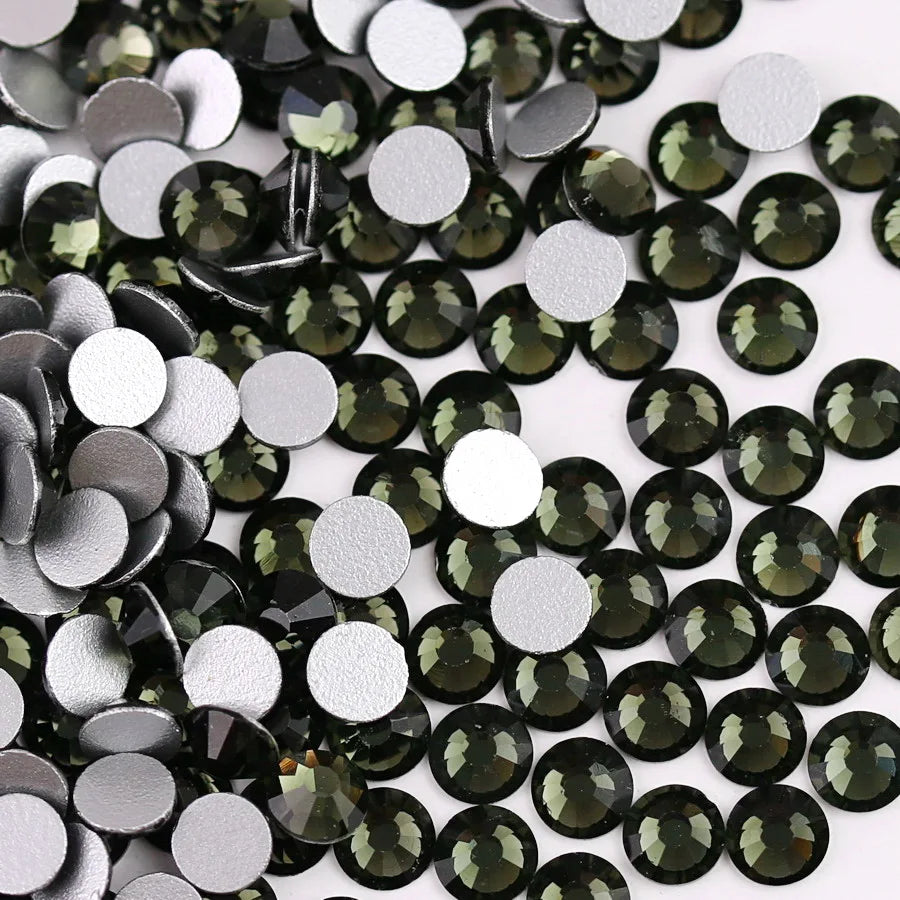 Glass Crystal Flatback Rhinestones SS6–SS30 Set – 7 Sizes Non-Hotfix Round Nail Art Beads for DIY Crafts & Decoration