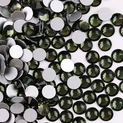 Glass Crystal Flatback Rhinestones SS6–SS30 Set – 7 Sizes Non-Hotfix Round Nail Art Beads for DIY Crafts & Decoration