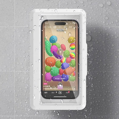 Bathroom Waterproof Phone Holder: Self-Adhesive Wall Mount Stand with Touch Screen Compatibility - Shower Sealing Storage Case