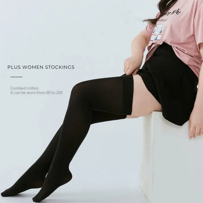 DOIAESKV Plus Size Women's Thigh-High Stockings: Over Knee Socks for Large Size Females - Long Women's Stockings for Comfort and Style