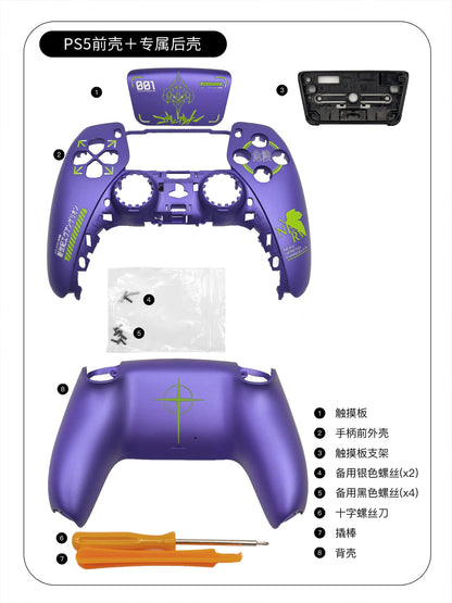 Purple Metallic PS5 Controller Shell Faceplate – DualSense Replacement Cover with Touchpad (BDM-010 to 050)