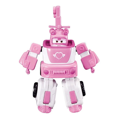 Auldey Super Wings Q Bao Police Transforming Robot Figure - Rescue Fire Truck Action Toy for Kids