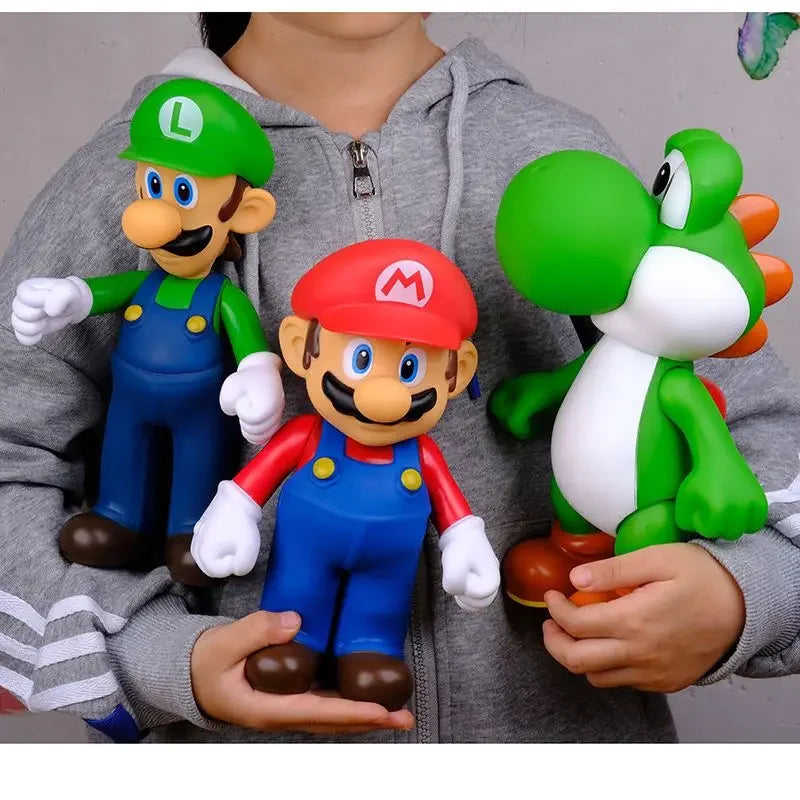 Anime Mario Super Brothers Action Figure – White Mushroom Collectible Toy Doll for Kids Birthday Gift