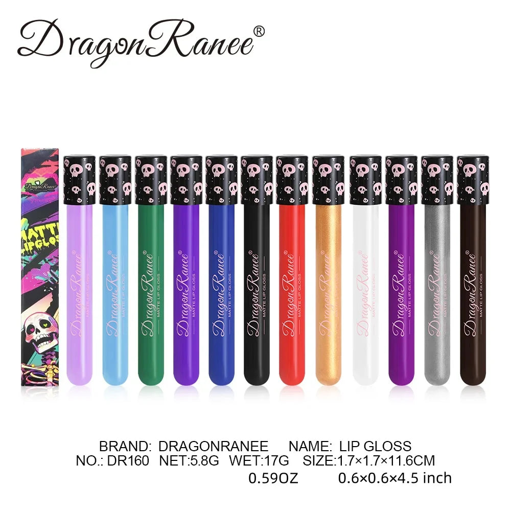 Colored Lip Gloss – Waterproof Matte Lip Glaze in Test Tube, Easy-to-Apply, Long-Lasting Party Lip Makeup