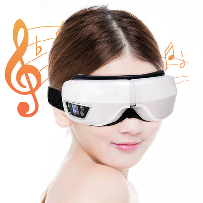 6D Smart Eye Massager — Vibration & Hot Airbag Compress, Bluetooth Music Eye Massage Glasses for Relaxation & Fatigue Relief
