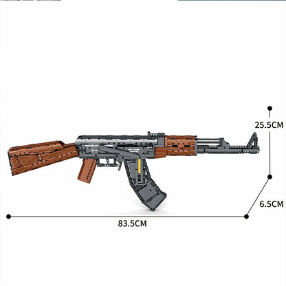 AK47 Assault Rifle Building Blocks – Military DIY Shootable Toy Gun for Kids