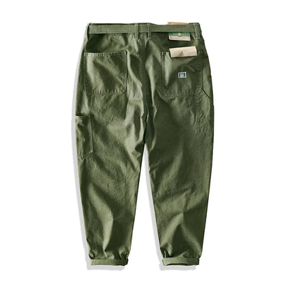 Men's Retro Workwear Cargo Pants - Straight-Leg Baggy Casual Trousers