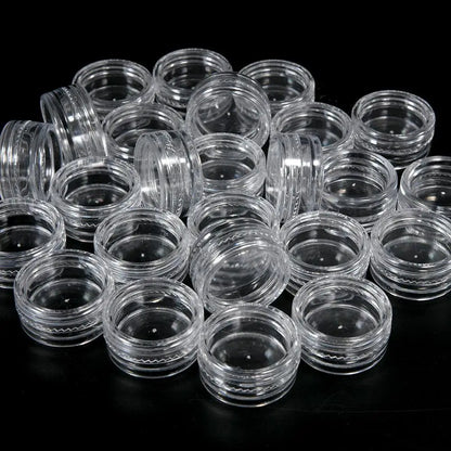 50Pcs Transparent Plastic Jewelry & Bead Storage Box Set – Small Round Containers for Makeup & Organizer