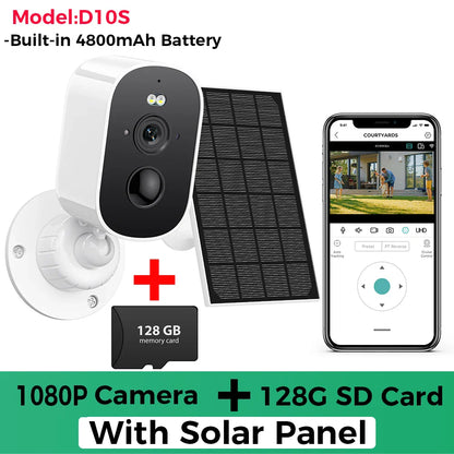 1080P WiFi Solar Security Camera – Wireless Outdoor Bullet Camera with PIR Motion Alarm, Two-Way Audio & Cloud Storage