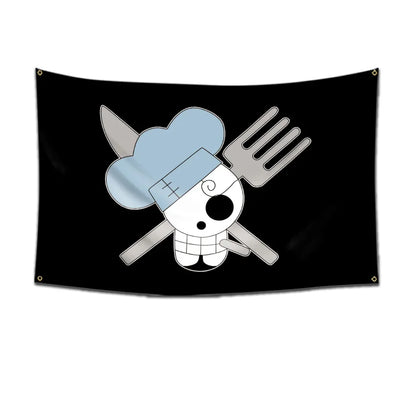 One Piece Pirate Skull Flag – Luffy Straw Hat Pirates Wall Decor & Banner for Kids' Bedroom, Gift