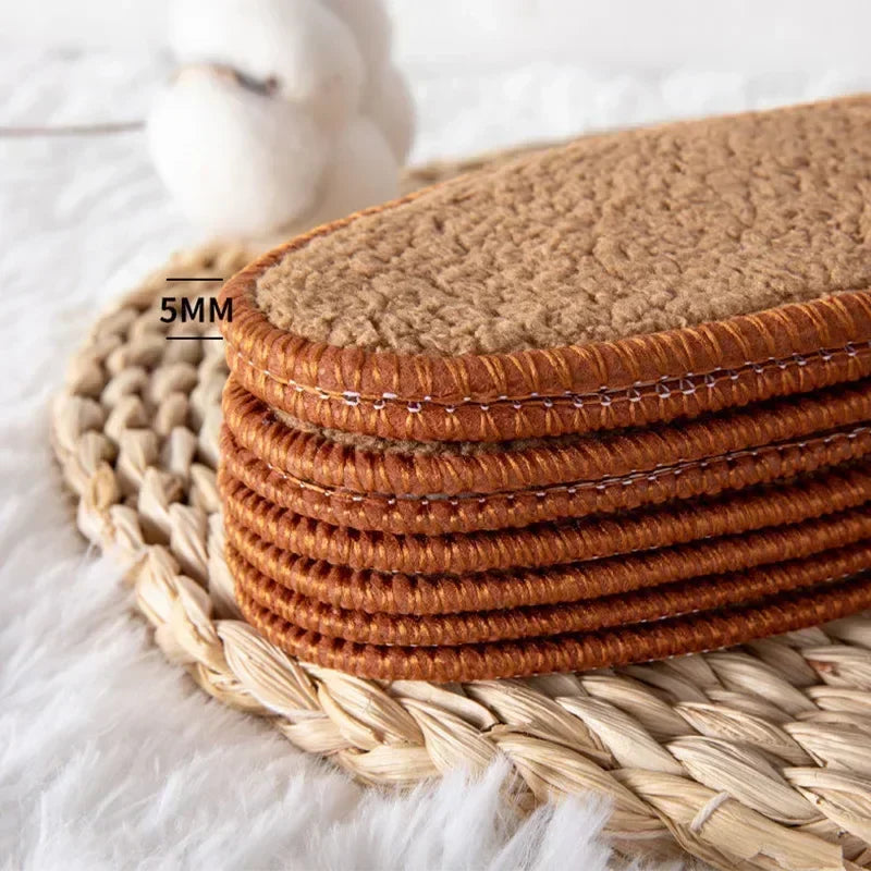 Winter Alpaca Wool Insoles - Soft Plush Thermal Shoe Insoles for Women and Men, Breathable Heat Pads for Snow Boots
