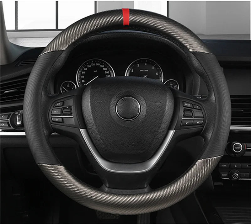 Fashion Universal Car Steering Wheel Cover — Breathable, Anti-Slip, 37-38cm Car Accessory