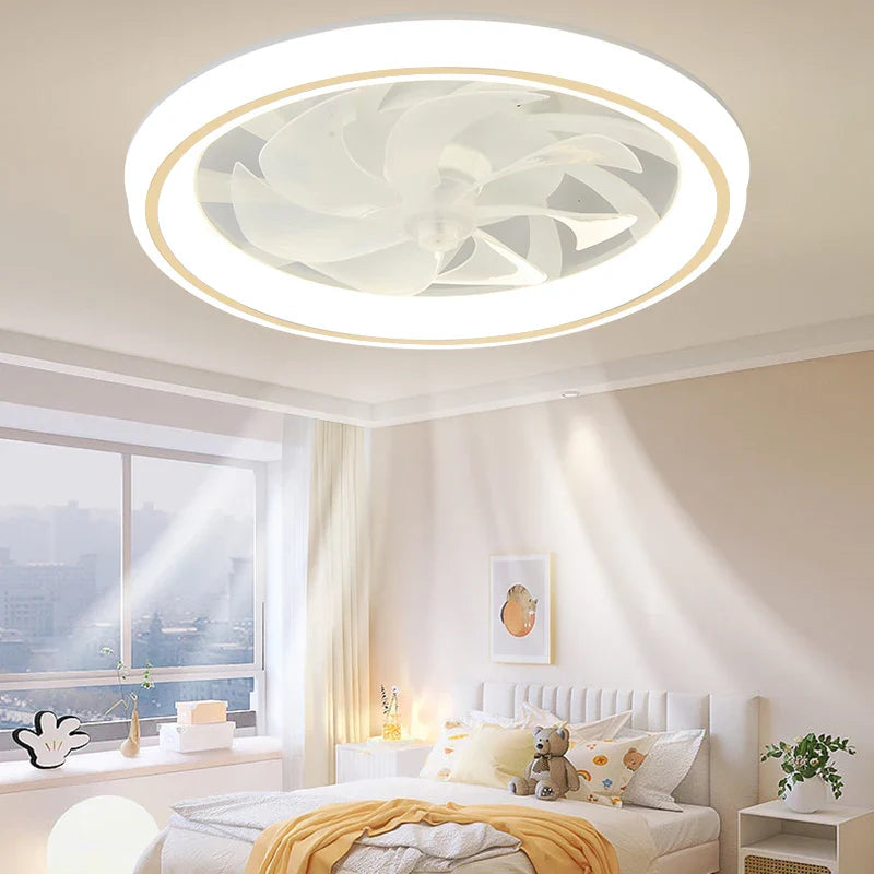 New Modern Ceiling Fan Light with Intelligent Remote Control - Ideal for Living Room, Bedroom, Restaurant - LED Fixture for Simple Home Décor
