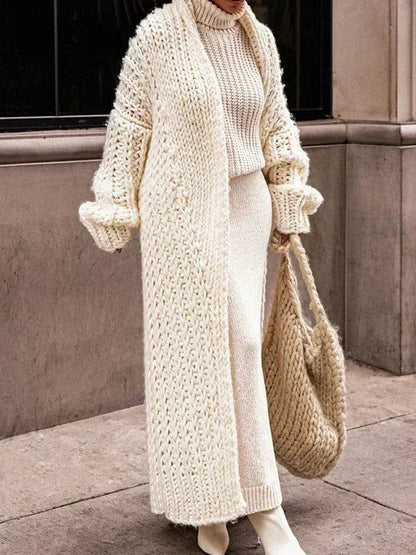 Loose Knitted Cardigan for Women 2025 – Autumn & Winter Streetwear, Spring Elegant Long Outerwear, Maxi Y2K Sweater Long Coat, Soft Jackets