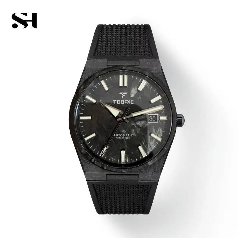 2024 New 40mm Carbon Automatic Diver Watch – Luxury PT5000 Movement, 100M Waterproof Men’s Watch