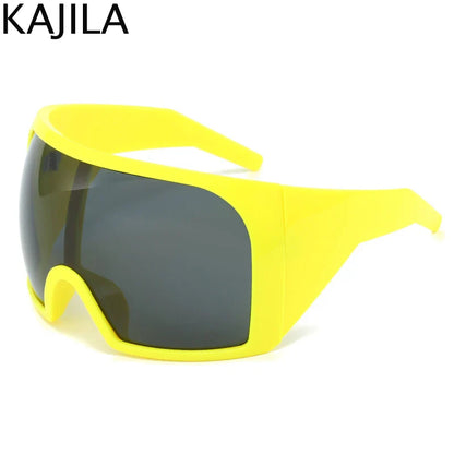 2025 Oversized Punk Shield Sunglasses – Luxury Steampunk Big Frame UV400 Sport Goggles for Women & Men