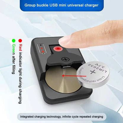 Universal Button Battery Charger with LED Indicator – Portable Smart Charger for LIR2016, LIR2025, LIR2032 Rechargeable Batteries & Accessories