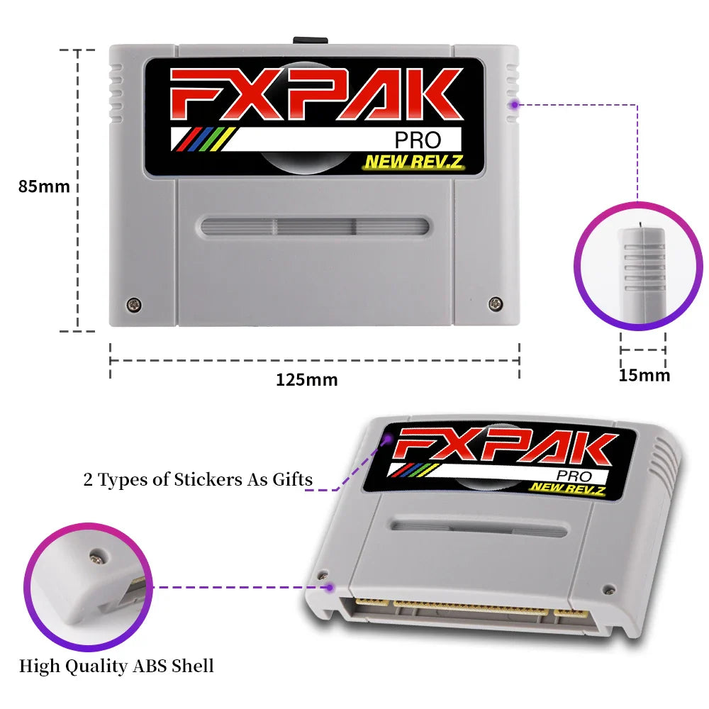 FXPAK Pro SD2 Rev.Z Game Cartridge – 16-Bit SNES/Super Famicom JP/EU/US Console, SA1 RPG Compatible with Cyclone IV