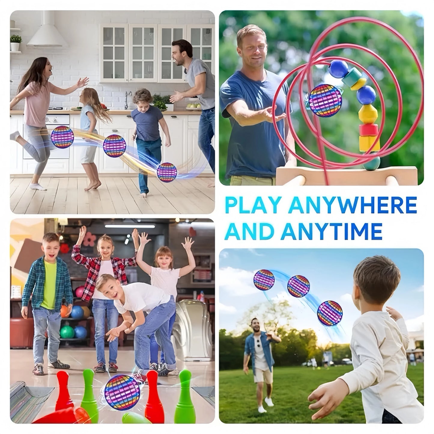 Flying Ball Boomerang LED Toy — Flyorb Magic Drone Hover Spinner, Fun Fidget Toy for Kids & Family Gift