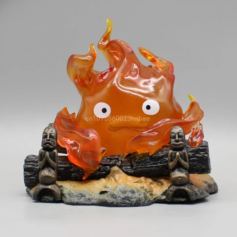 Calcifer 12cm PVC Figure – Kawaii Action Figurine with Light, Desktop Decoration & Kids Birthday Gift