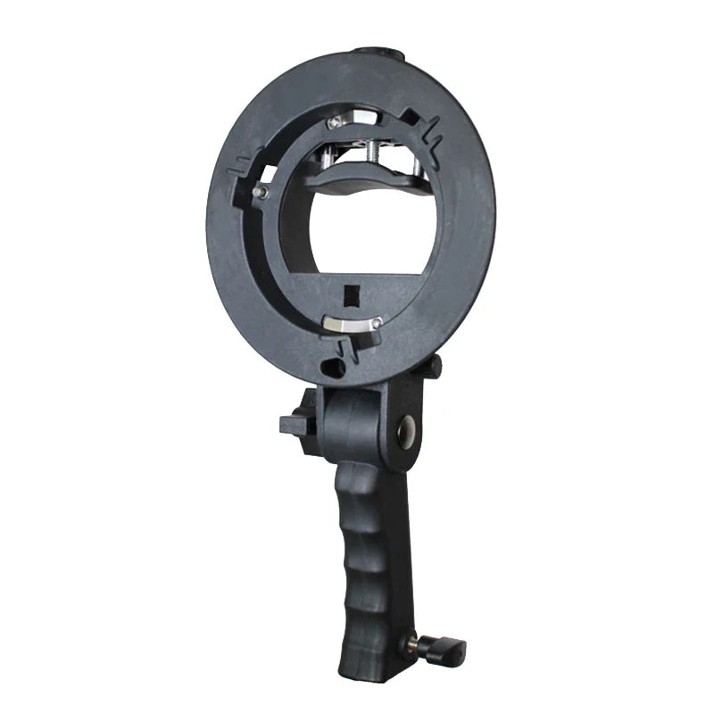 Handheld S-Type Bracket Holder with Bowens Mount — Compatible with Speedlite Flash, Softbox, Snoot & Umbrella