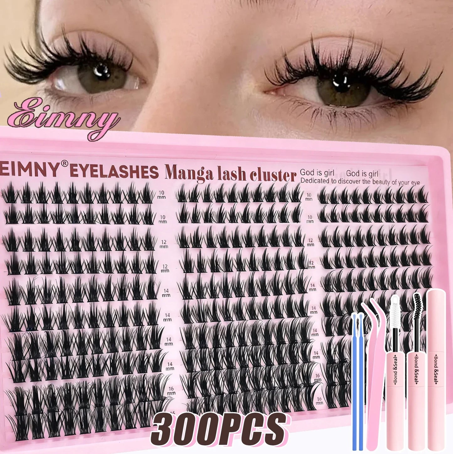 Top & Bottom Lash Extension Kit – 250/740 Cluster Fluffy Volume Mix Lengths DIY Eyelash Set for Bold Bombshell & Natural Lash Looks