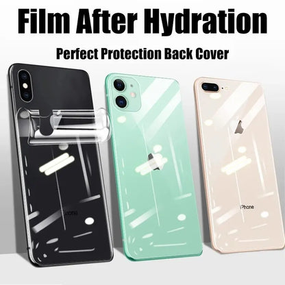 4-Pack Full Cover Hydrogel Screen Protectors for iPhone 11-15 Pro Max & Plus – Back Film, Not Glass