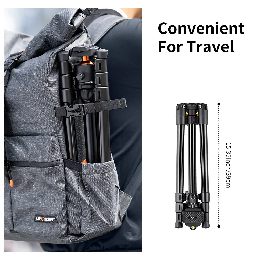 Aluminum Alloy Camera Tripod Stand – Low Angle Photography Travel Tripod with Carrying Bag for DSLR Cameras