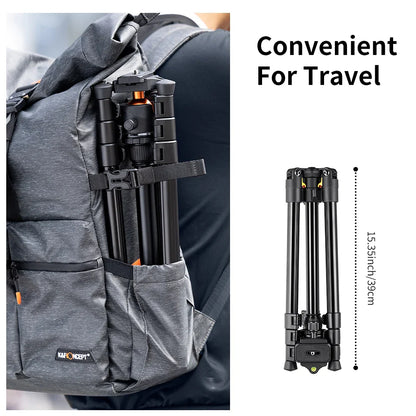 Aluminum Alloy Camera Tripod Stand – Low Angle Photography Travel Tripod with Carrying Bag for DSLR Cameras