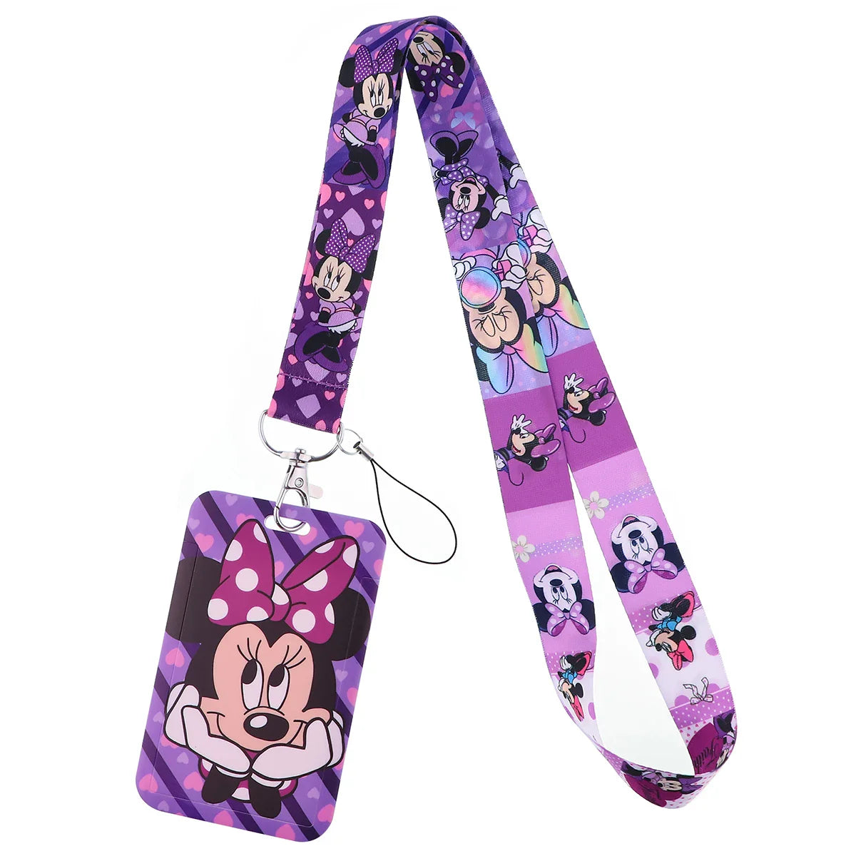Lilo & Stitch Cute Couples Lanyard – Keychain, ID Badge Holder & Phone Strap with Card Cover Charm Accessories