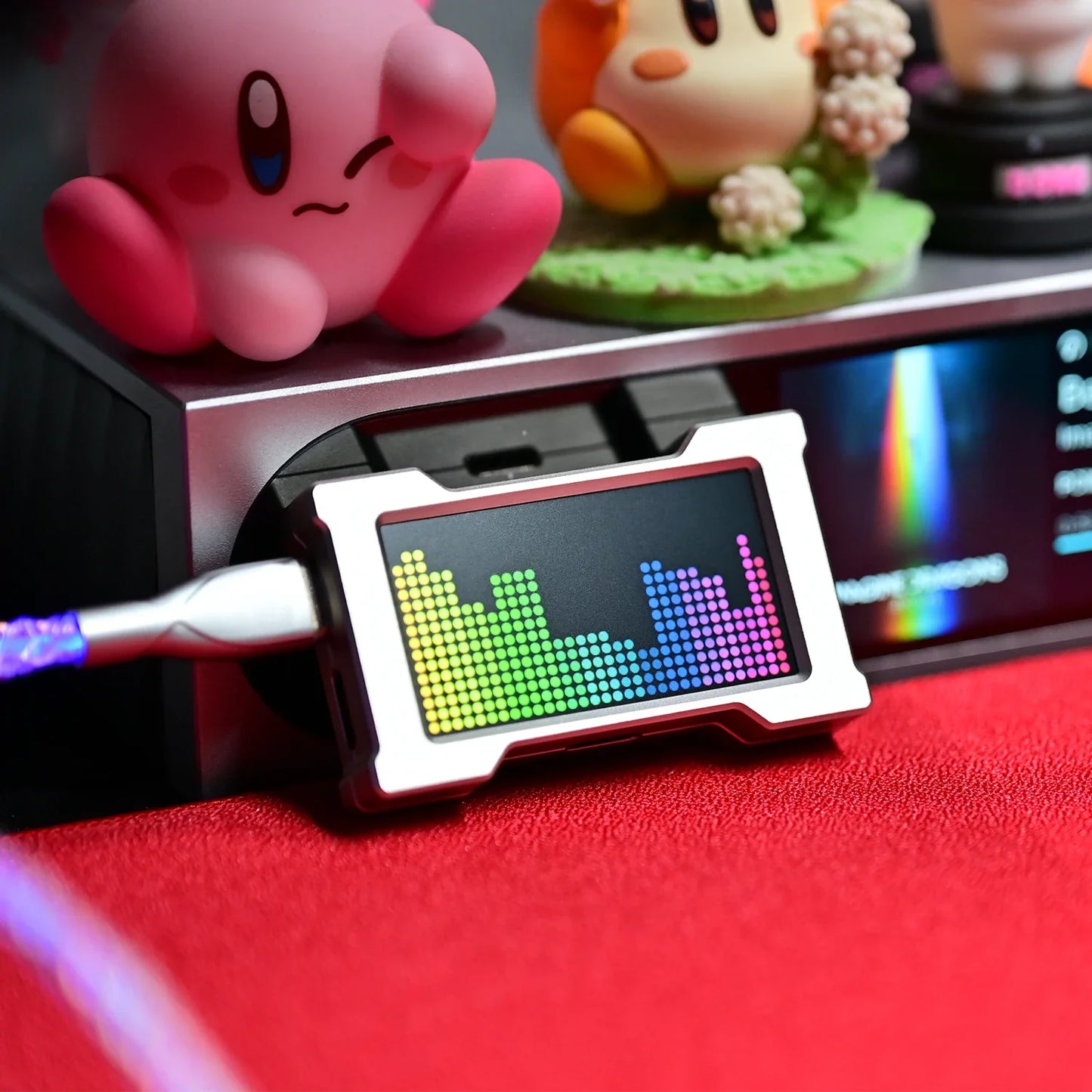 HMLAB ZNEO Gaming USB Hub – 2-to-3 Port with 8K Hz, Independent Power & Screen for Gaming Desk Setup