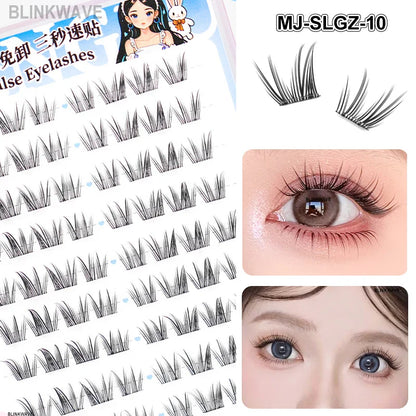 Large Capacity Girls’ Glue-Free False Eyelashes – Natural Wispy Reusable Bottom & Top Lashes, Easy Apply