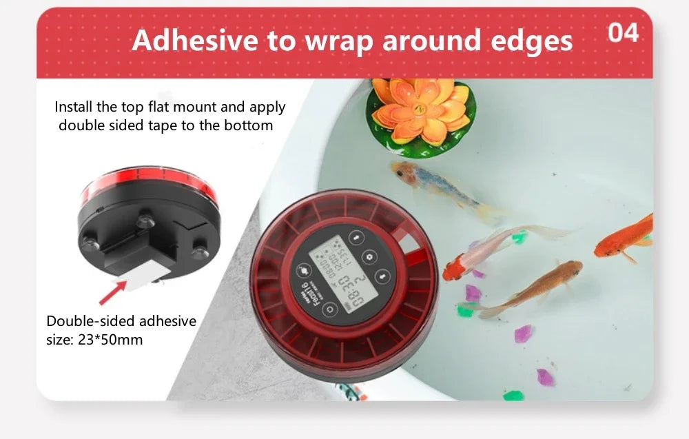 Automatic Fish Feeder for Aquarium – Rechargeable Food Dispenser with Timer, LCD Display & USB Cable
