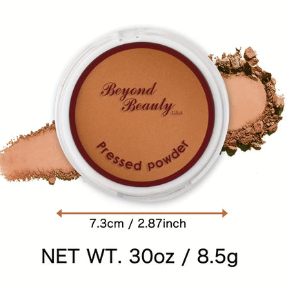 Wheat Bronzing Powder for Dark Skin - Matte Finish, Sweatproof & Oil Control Foundation Concealer with Puff & Mirror