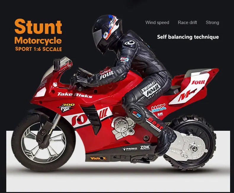 1/6 Scale RC Electric Racing Motorcycle – High-Speed 4CH Remote Control Drift Car Toy for Boys