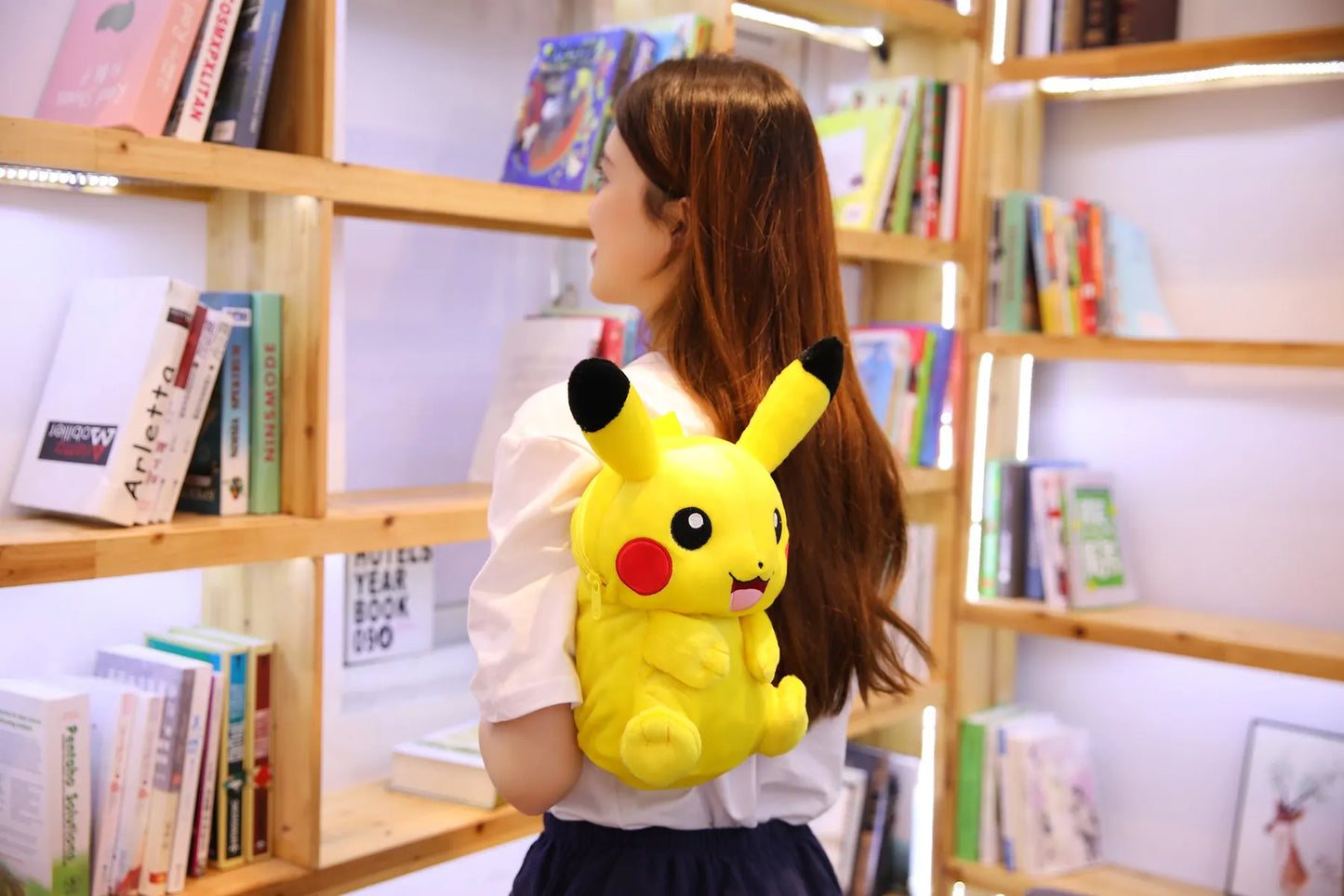 Pikachu Plush Backpack — Pokémon Peluche Stuffed Toy Schoolbag, Cute Cartoon Gift for Kids