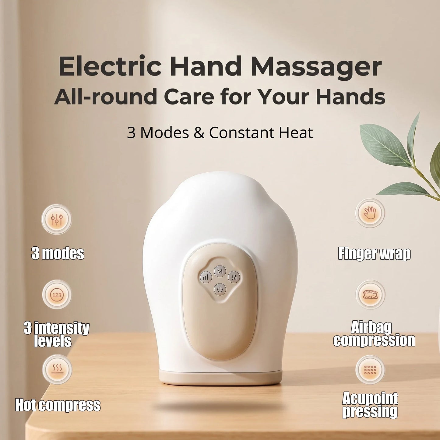Hand Massager with Air Compression - Vibration Glove for Finger, Wrist & Palm Relaxation