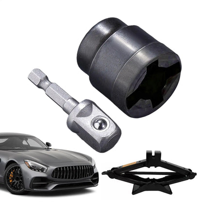 Universal Car Jack Adapter – Scissor & RV Stabilizer Drill Tool with Steel Ball Joint Rod for Impact Wrench and Vehicle Disassembly