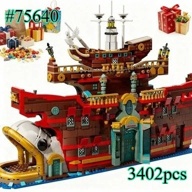 Floating Restaurant Building Blocks Set 3402 PCS – Compatible Construction Bricks Christmas Gift 75640