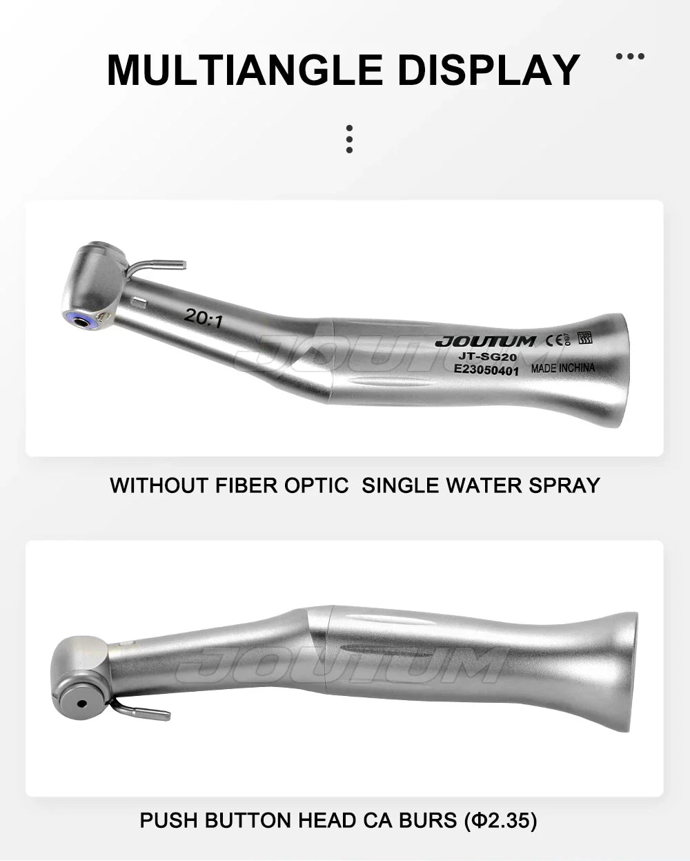 Dental 20:1 Implant Contra Angle Handpiece – Slow Speed for E-Type Micromotor, Compatible with Dental Implants