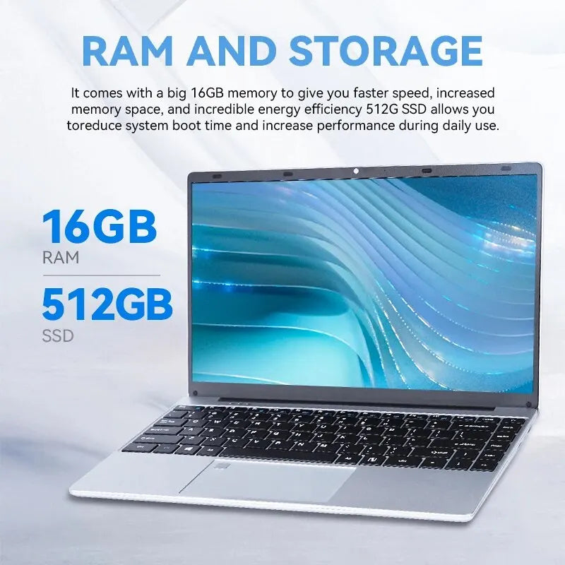 FIREBAT A14 Laptop — 14.1" FHD Intel N5095, 16GB RAM, 512GB/1TB SSD, Lightweight Business Notebook with Fingerprint