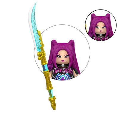 WM6228 K-Pop Demon Hunters Mini Building Blocks — Kawaii Cartoon Action Figure Assembly Toy