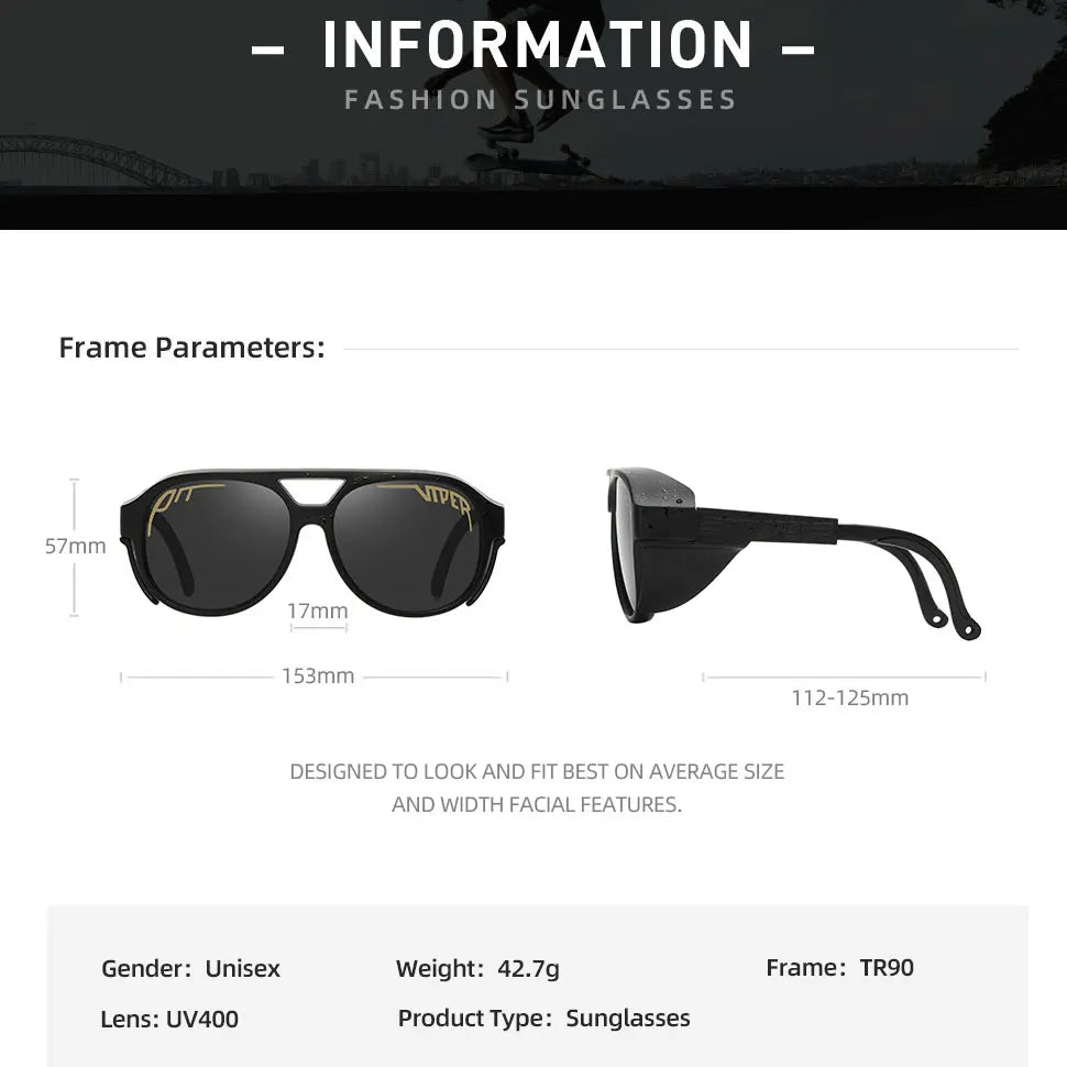 UV400 Sunglasses for Men and Women – Pit Viper Designer Steampunk Vintage Eyewear, Retro Goggles