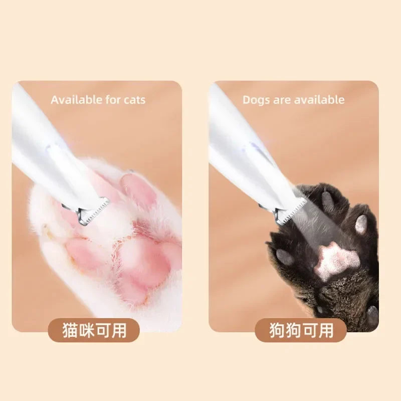 Dog Paw Trimmer with LED Light – Waterproof Pet Hair Clipper with LED Display & 18mm Wide Blade for Grooming