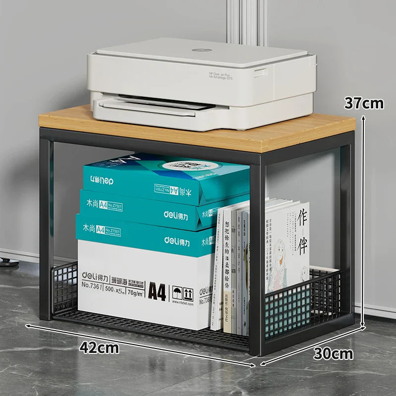 Freestanding Multi-Layer Printer Storage Stand – Desktop Copier Organizer Shelf & Office File Rack Display Cabinet