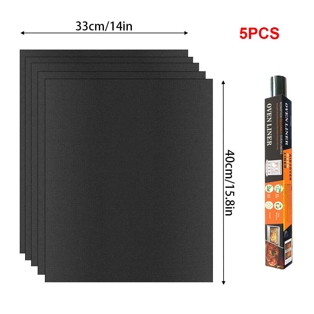 Reusable BBQ Grill & Oven Mat - Non-Stick Heat Resistant Baking Liner for Grilling, Cooking & Oven Protection