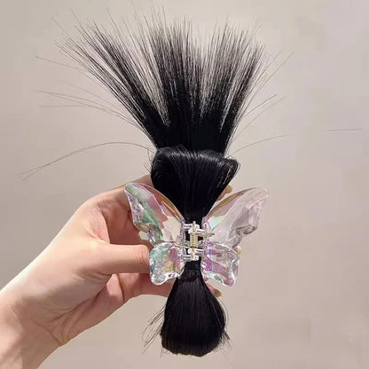 Women’s Half-Tie Hair Claw – Feather Shuttlecock & Crab Clip for High Ponytail Hairstyles